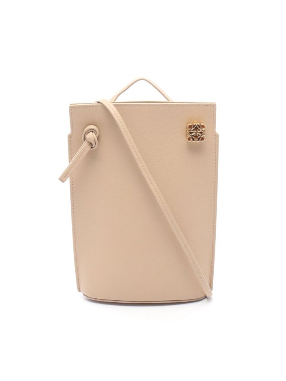 Loewe Shoulder Bag Dice Pocket Beige Leather
